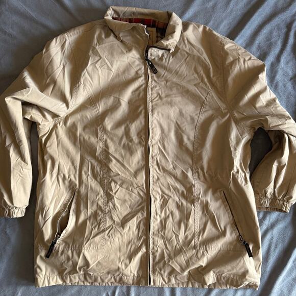 River Edge Men’s XL Outdoor Khaki Flannel Line Jacket Windbreaker - Picture 6 of 9